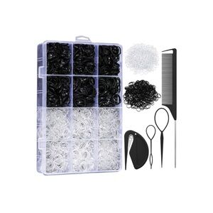 2200 Pcs Elastic Hair Bands with Hair Loop Styling Tool Set